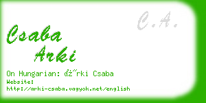 csaba arki business card